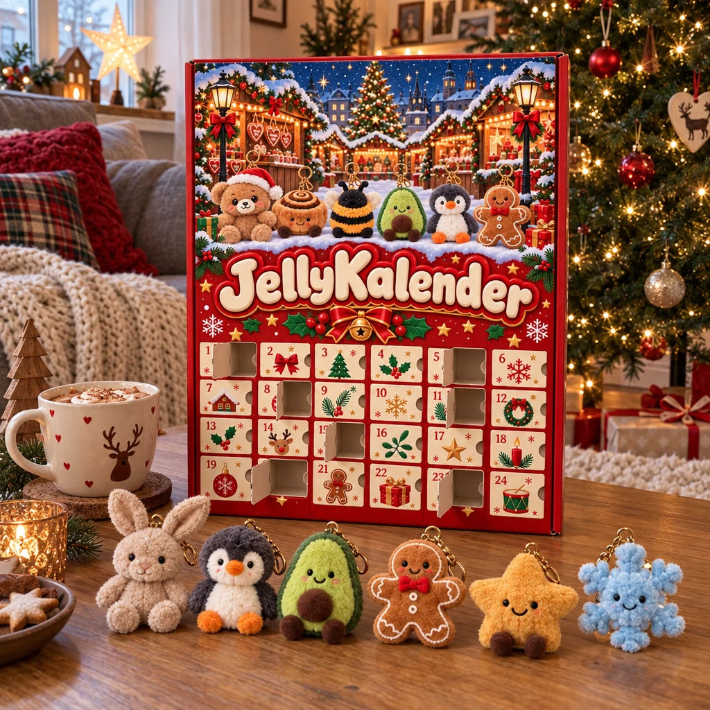 Geöffneter JellyKalender unterm Weihnachtsbaum